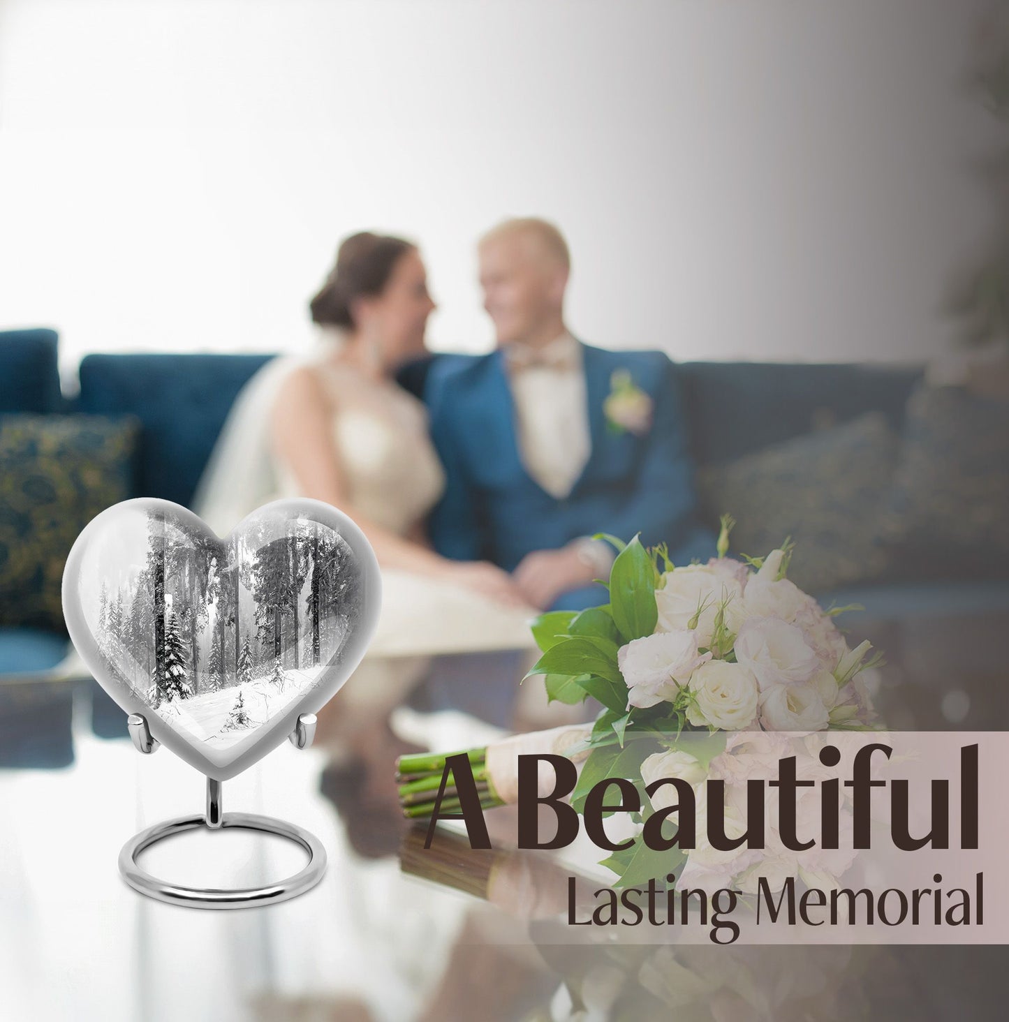heart snowflakes urn