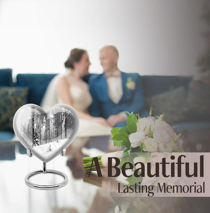 heart snowflakes urn