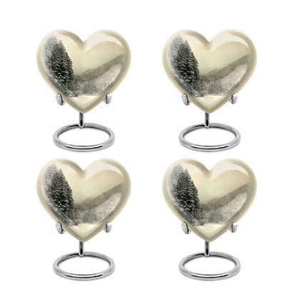 heart-shaped Snowflakes cremation urn