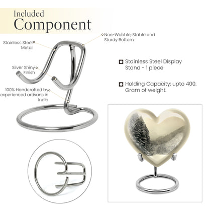 heart-shaped Snowflakes cremation urn