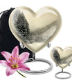 heart-shaped Snowflakes cremation urn