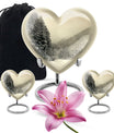 heart-shaped Snowflakes cremation urn