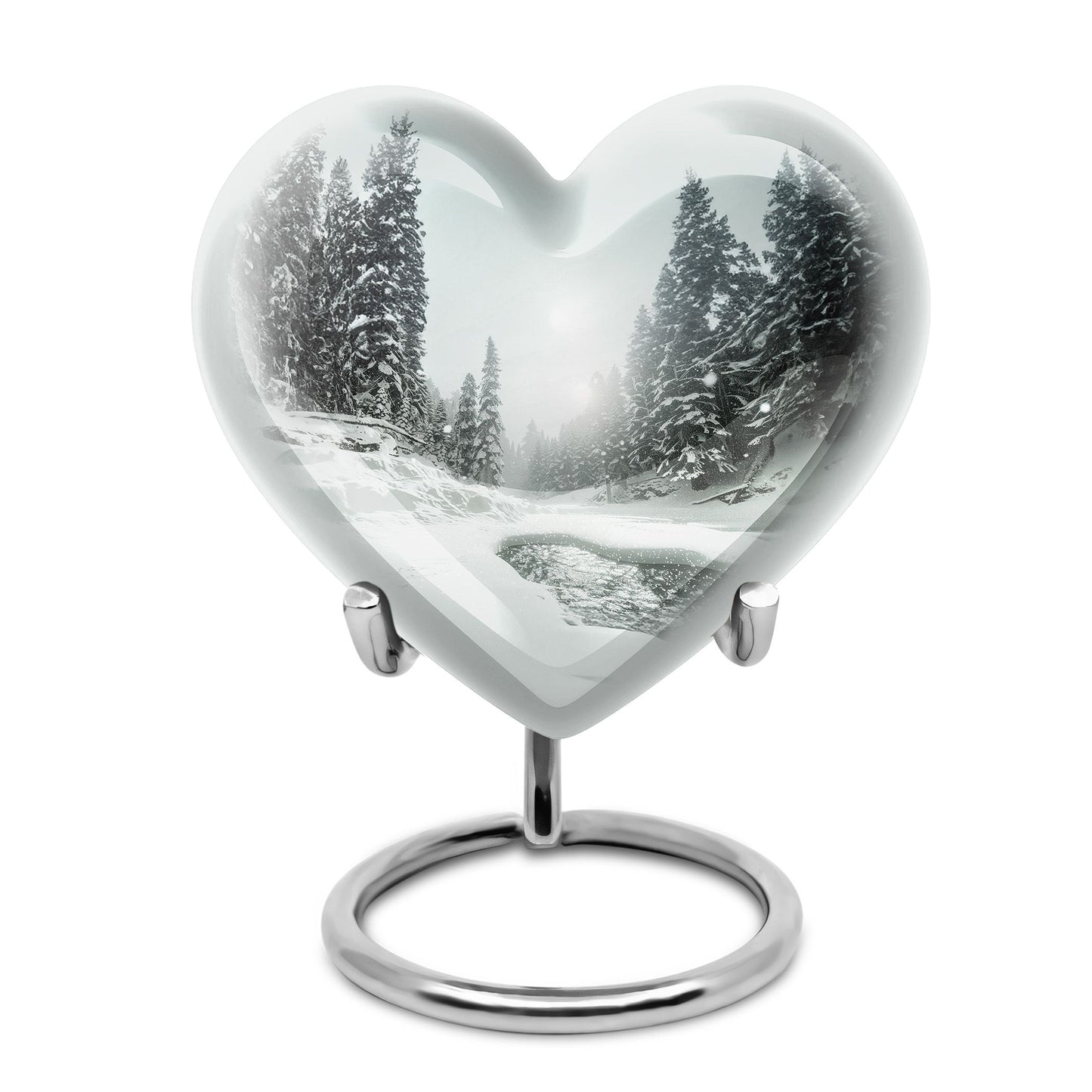 Personalized Winter Cremation Urn for Human Ashes - 10-inch, 200 cu in - Yatskia