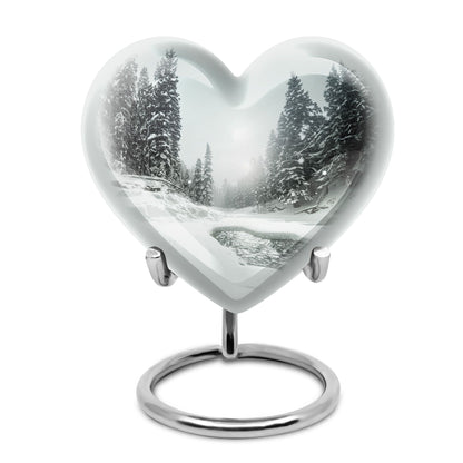 Personalized Winter Cremation Urn for Human Ashes - 10-inch, 200 cu in - Yatskia