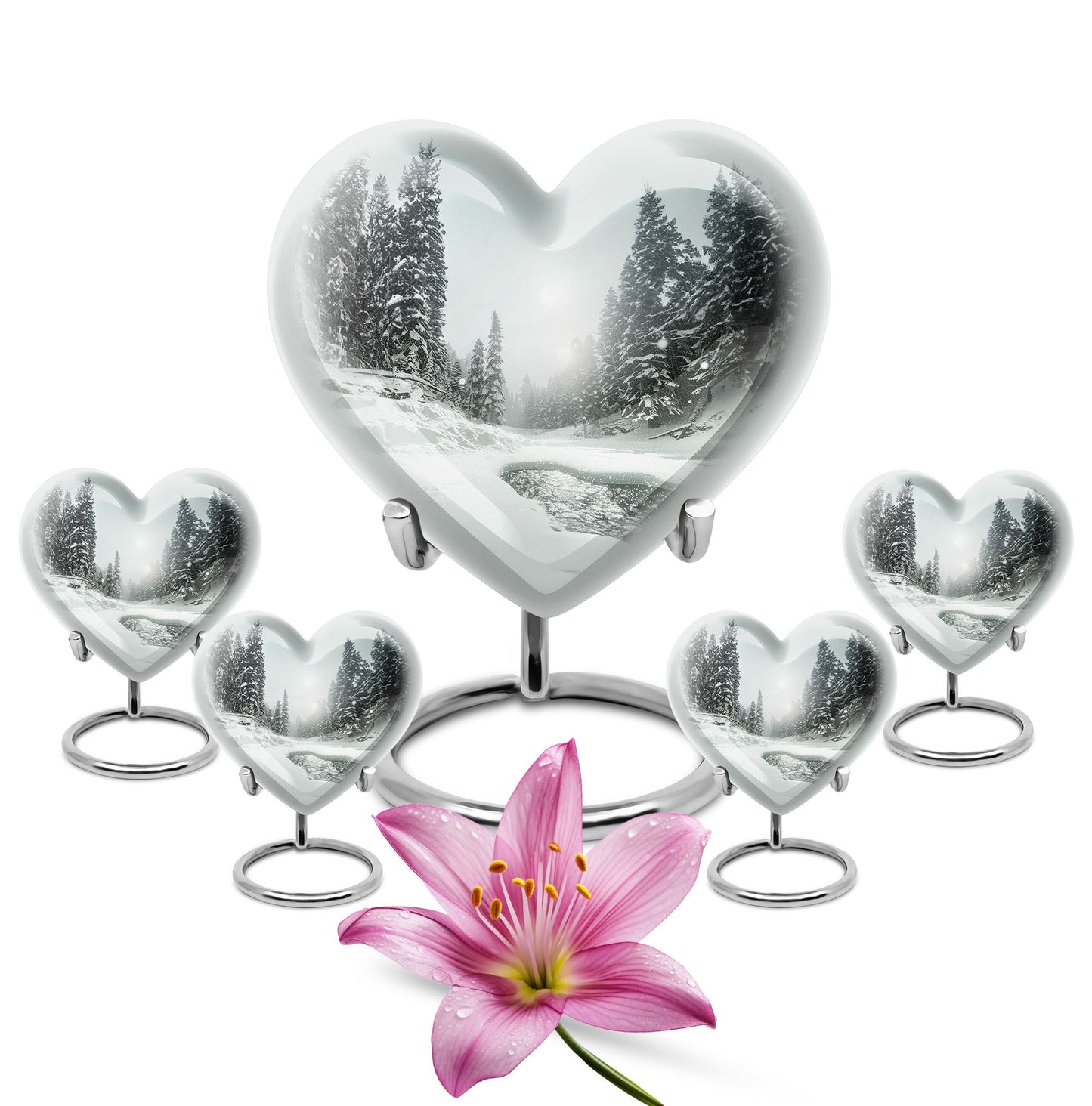 Personalized Winter Cremation Urn for Human Ashes - 10-inch, 200 cu in - Yatskia
