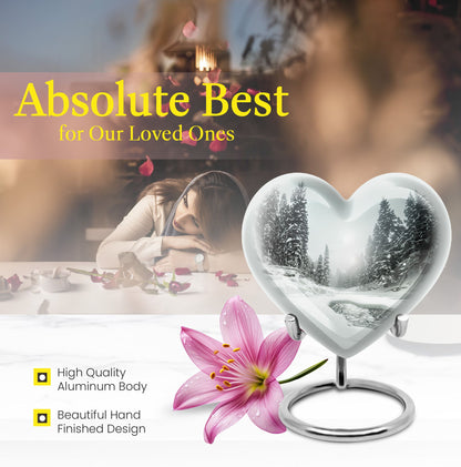 Heart-shaped Snowflakes Urn.