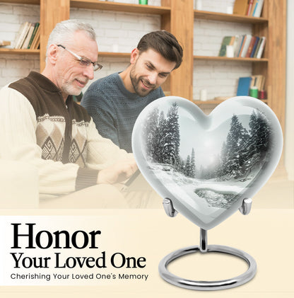Heart-shaped Snowflakes Urn.