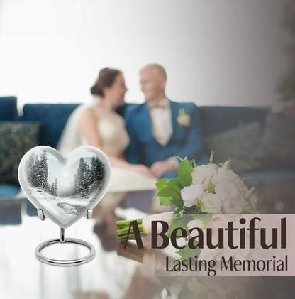 Heart-shaped Snowflakes Urn.