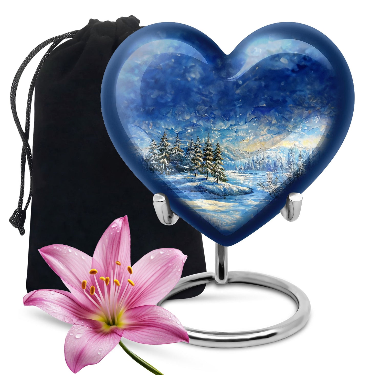Heart-shaped Snowflakes Urn