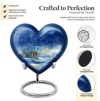Heart-shaped Snowflakes Urn