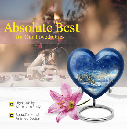 Heart-shaped Snowflakes Urn