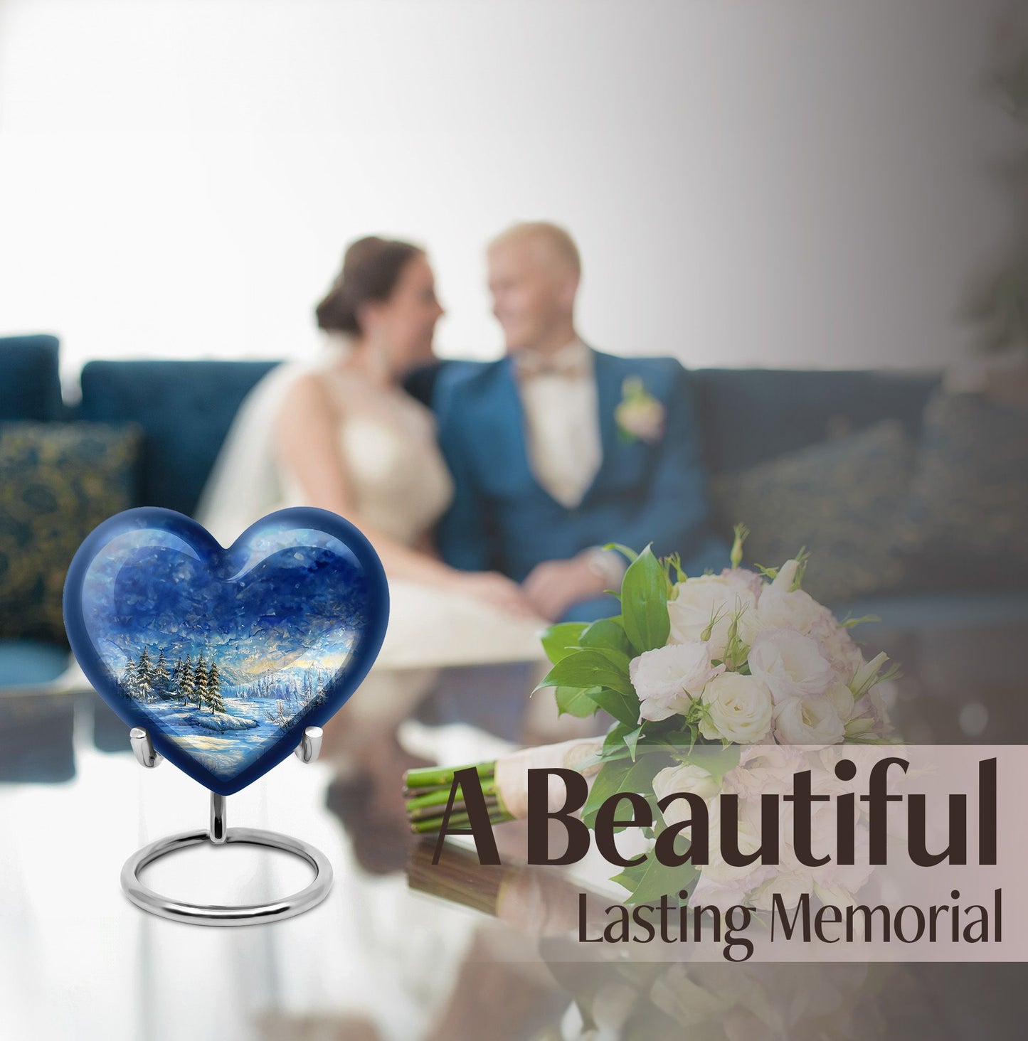Heart-shaped Snowflakes Urn