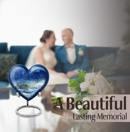 Heart-shaped Snowflakes Urn