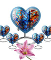heart-shaped stained glass urn for adult ashes