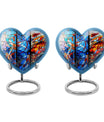 heart-shaped stained glass urn for adult ashes