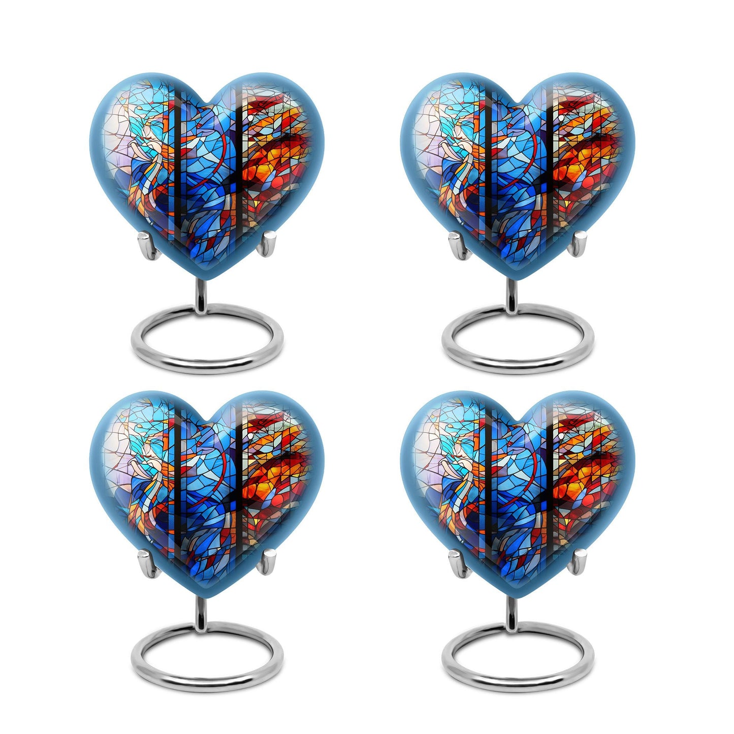 heart-shaped stained glass urn for adult ashes