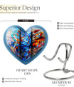 heart-shaped stained glass urn for adult ashes