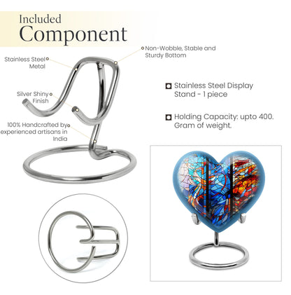 heart-shaped stained glass urn for adult ashes