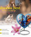 heart-shaped stained glass urn for adult ashes