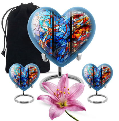 Glass Stained Glass Keepsake Urn for Human Ashes - 3-inch, 200 cu in - Yatskia