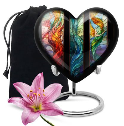 Glass Stained Glass Memorial Urn for Human Ashes - 10-inch, 200 cu in - Yatskia