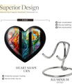 stained glass heart-shaped urn for men's cremation ashes.
