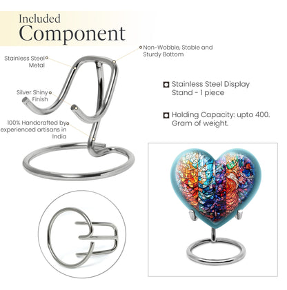 heart shaped stained glass urn for woman's cremation