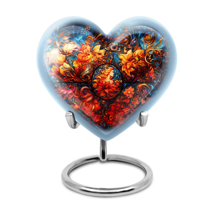Glass Stained Glass Memorial Urn for Human Ashes - 10-inch, 200 cu in - Yatskia