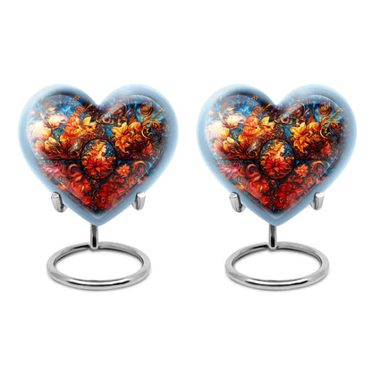 heart-shaped large stained glass urn