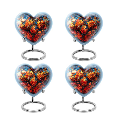 heart-shaped large stained glass urn