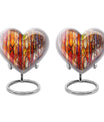 heart-shaped stained glass urn for adult male ashes.