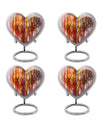 heart-shaped stained glass urn for adult male ashes.
