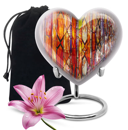 Stained Glass Ashes Keepsake Memorial, Funeral Cremation Urn