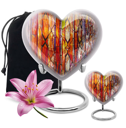 Stained Glass Ashes Keepsake Memorial, Funeral Cremation Urn