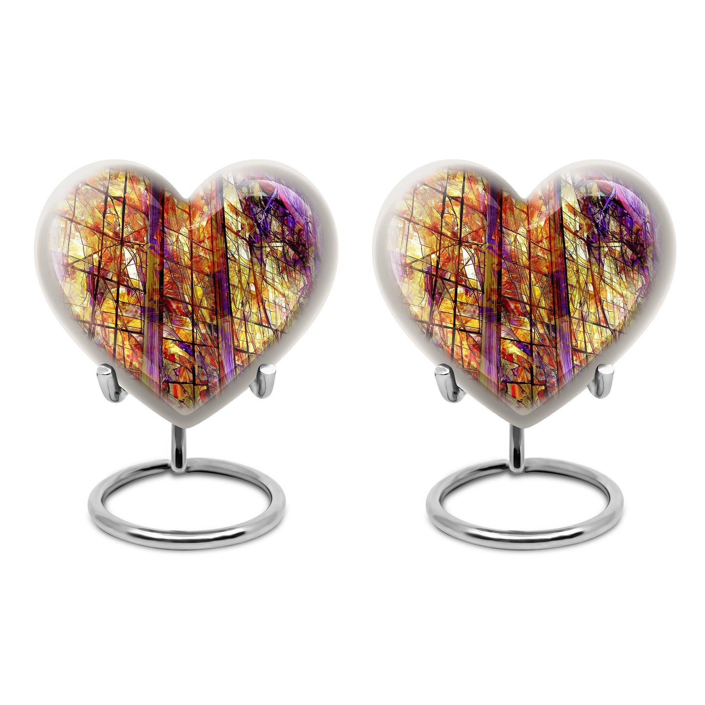 stained glass Heart Urn for humans.