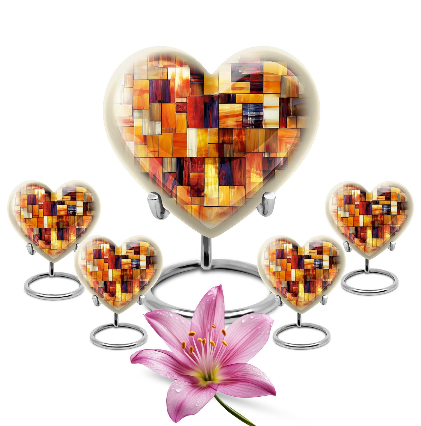 Glass Stained Glass Cremation Urn for Human Ashes - 10-inch, 200 cu in - Yatskia