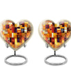 Stained Glass Heart Urn, Memorial Urn for Human Ashes.