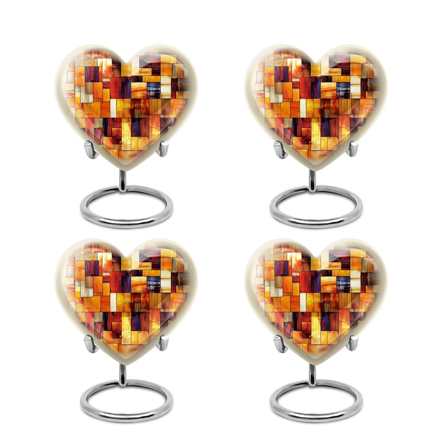 Stained Glass Heart Urn, Memorial Urn for Human Ashes.