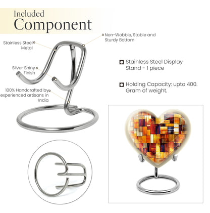 Stained Glass Heart Urn, Memorial Urn for Human Ashes.