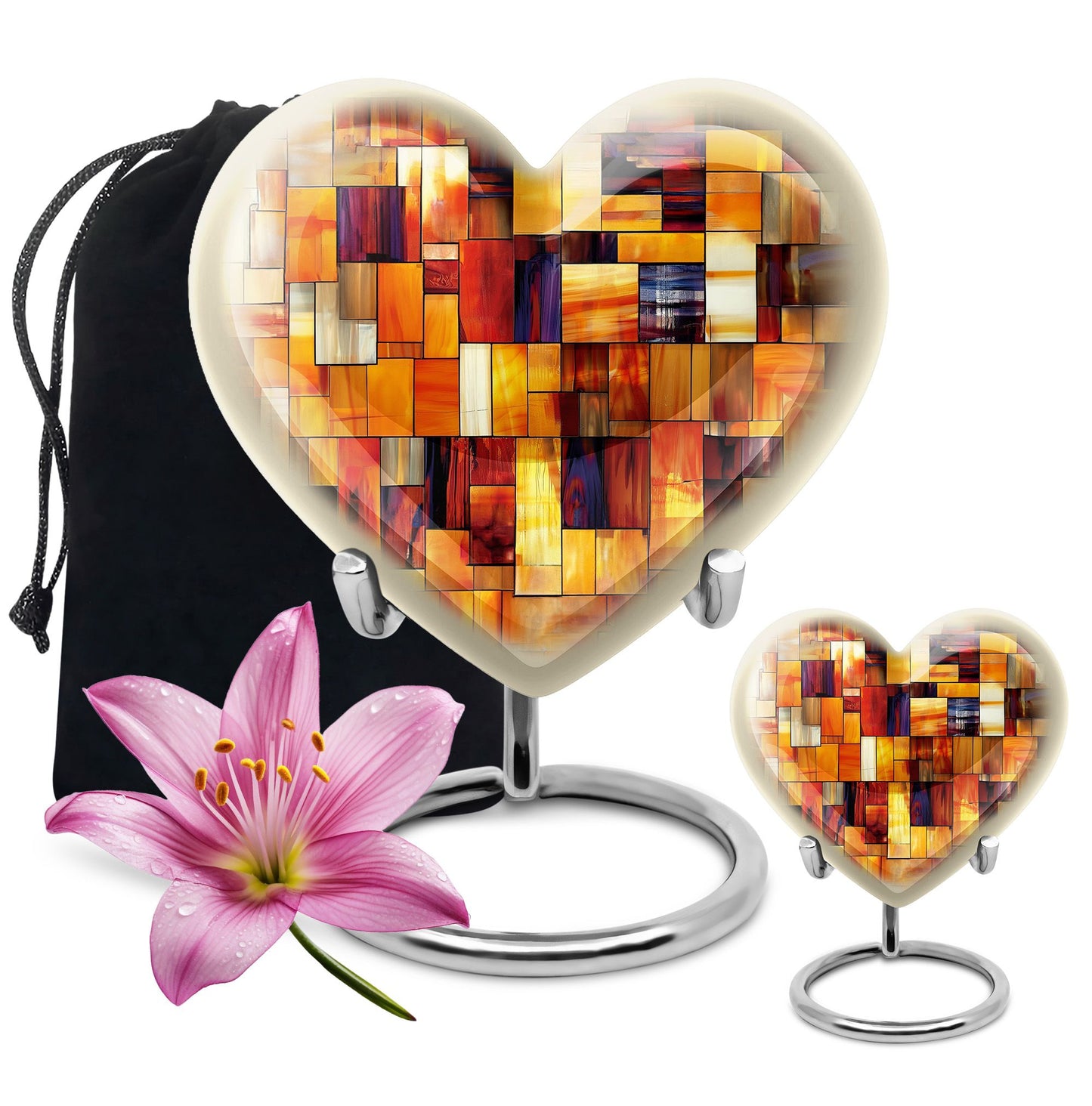 Glass Stained Glass Cremation Urn for Human Ashes - 10-inch, 200 cu in - Yatskia