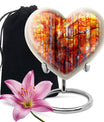heart-shaped stained glass Urn
