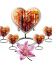 heart-shaped stained glass Urn