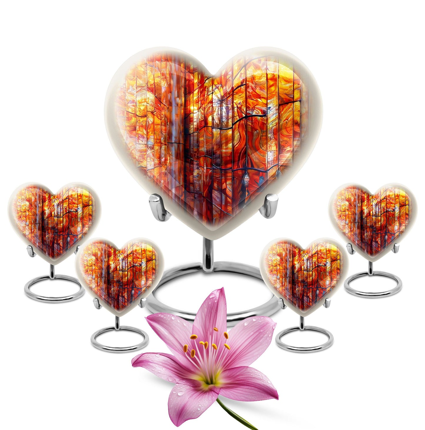 Glass Stained Glass Memorial Urn for Human Ashes - 10-inch, 200 cu in - Yatskia