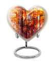 heart-shaped stained glass Urn