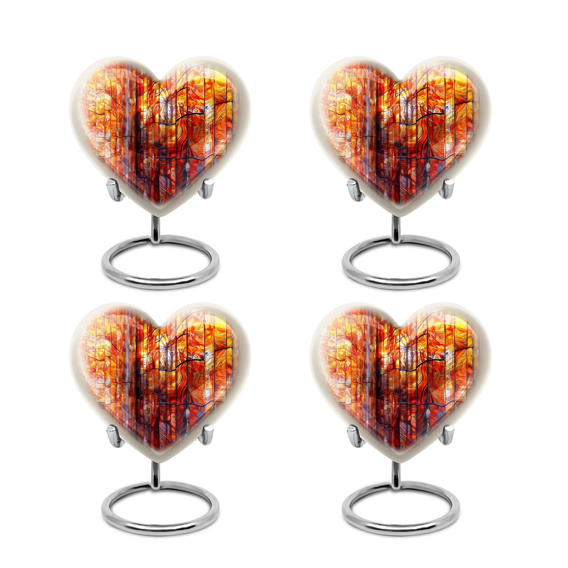 heart-shaped stained glass Urn