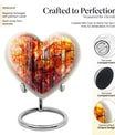 heart-shaped stained glass Urn