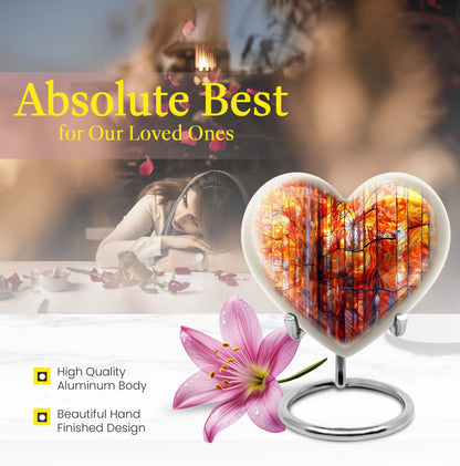 heart-shaped stained glass Urn