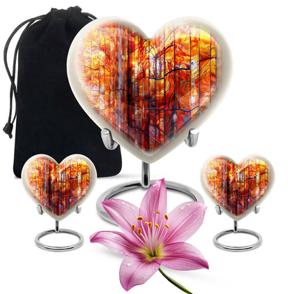 Glass Stained Glass Memorial Urn for Human Ashes - 10-inch, 200 cu in - Yatskia