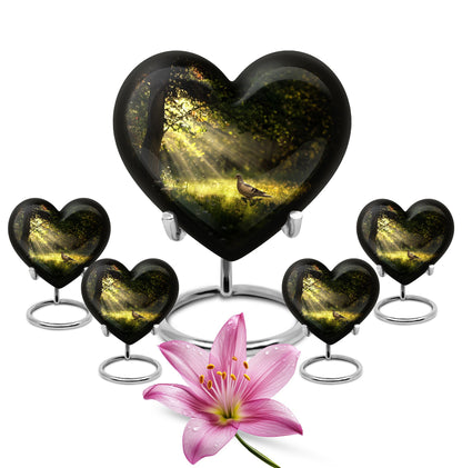 Dove Urn, heart-shaped for human ashes.