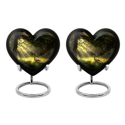 Dove Urn, heart-shaped for human ashes.